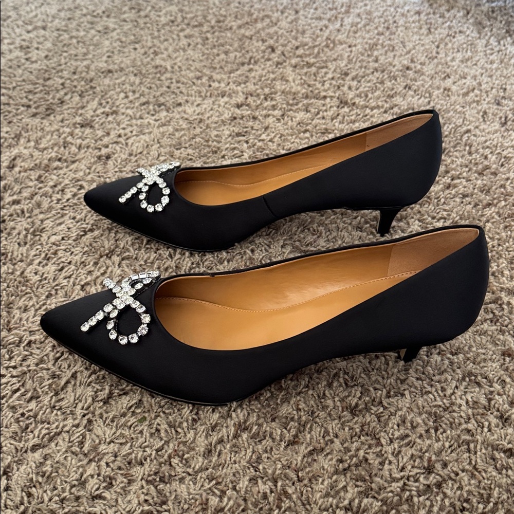 I. Crew Crystal Bow Kitten Heels - Picture 8 of 13